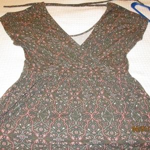 Torrid Olive Green Fax Wrap Tee